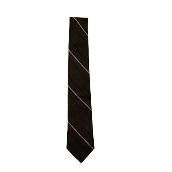 5/$10 Wilke-Rodriguez Silk Men's Tie 58in Black Red Stripes - Picture 1 of 4